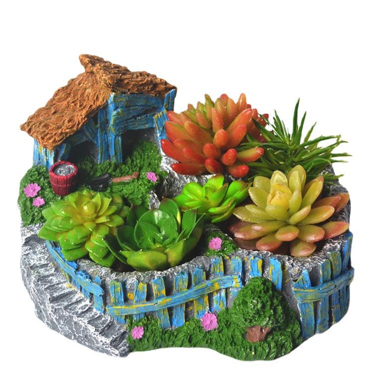 Suckulenta Växter Planter Blomkruka Harts Blomkruka Skrivbordskruka Hållare Hem Trädgårdsdekoration Växthållare