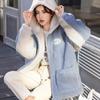 Manteau d'hiver chaud en peluche pour femme, veste à capuche épaisse, grande taille, polyvalente, courte, ample, en laine d'agneau