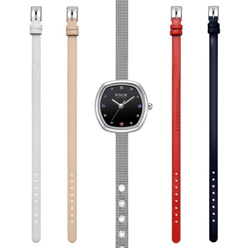 

[FOCE LADY] FOCE LADY Women s Mesh Band Leather Band Wristwatch 5-Piece Set FM2016BK-SET FM2016BK-SET