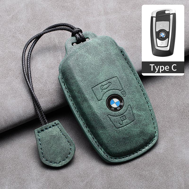 Suede Leather Car Smart Key Case Fob Cover Shell for BMW 1 2 3 4 5 6 7 Series X1 X3 X4 F10 F07 F20 Z10 X5 X6 F36 F25 F26 F30 F34