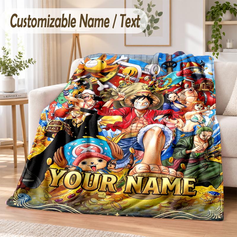 One Piece Custom Name Flannel Throw Blanket Soft Warm for Sofa Bed Indoor Home Use