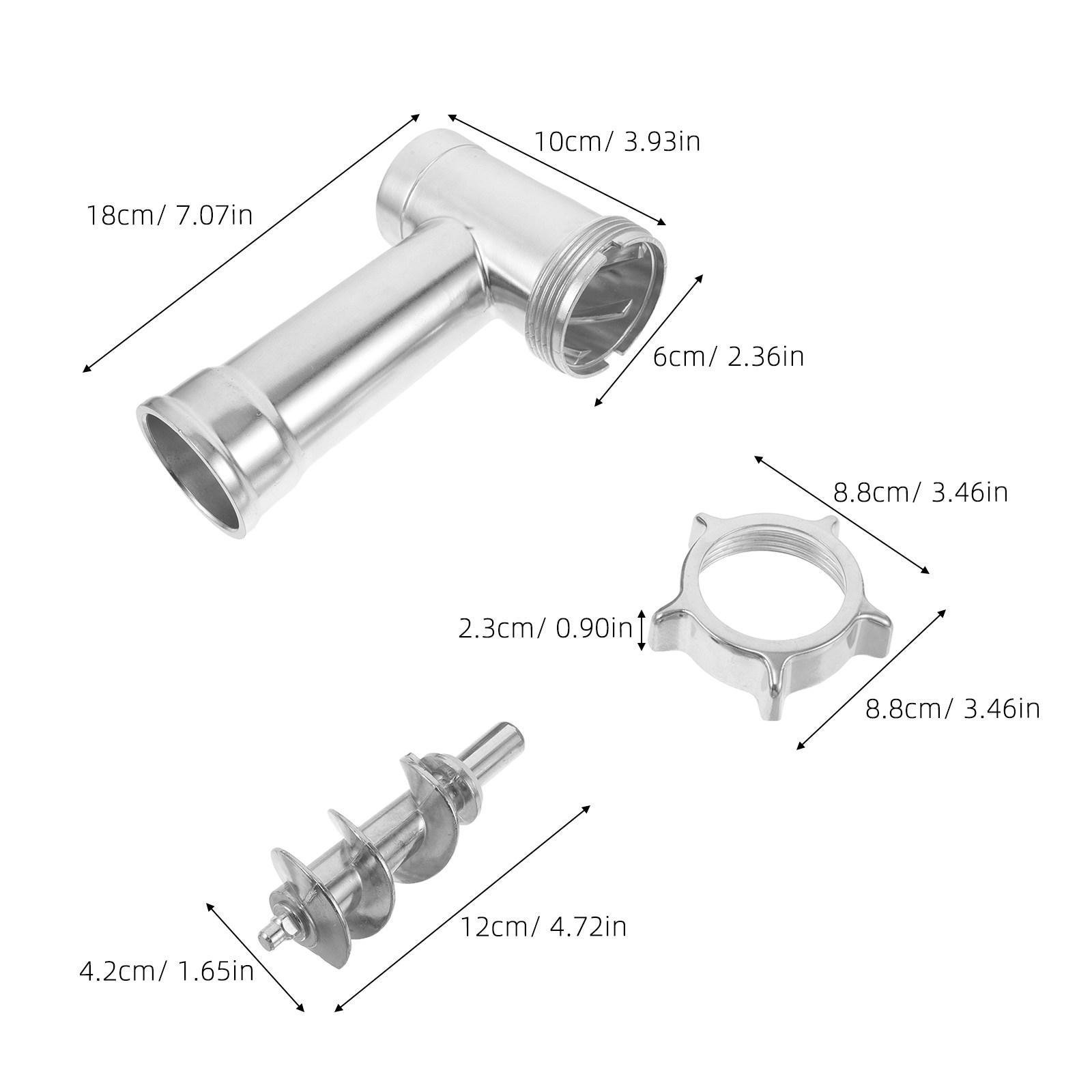 3pcs Set Electric Meat Grinder Accessories Meat Grinder Screw Auger Spare Parts Meat Grinder Tube Sausage Stuffer Maker Barrel