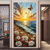 DIY Diamantmosaik Sonnenuntergang Meer Schmetterling Blume Große Größe Diamanten Malerei Vollbohrer Strass Stickerei Schmuck Kreuzstich-Sets Wanddekoration