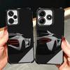 Black White Sports Cars Aesthetics Plating Phone Case For Xiaomi Redmi Note 14 15 Pro Plus 13 12 11 11S 11T 10 9S 9 5G Anti-Fall