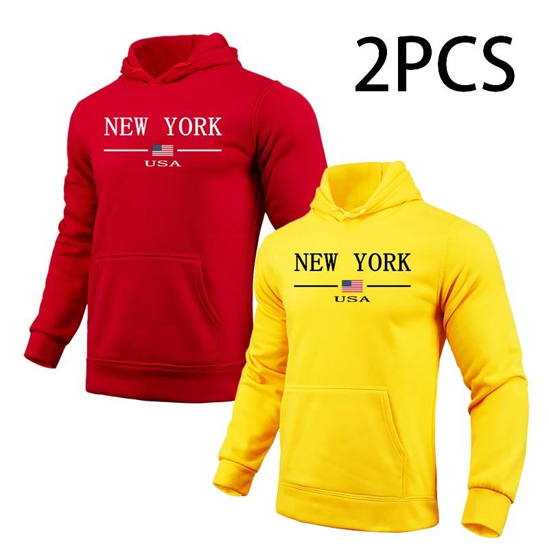 2 In 1 Hoodie Male Autumn Winter Hooded Long Sleeve Pullover Urban Casual Fashion Hoody Top Home Outdoor Comfort Warm Sweatshirt