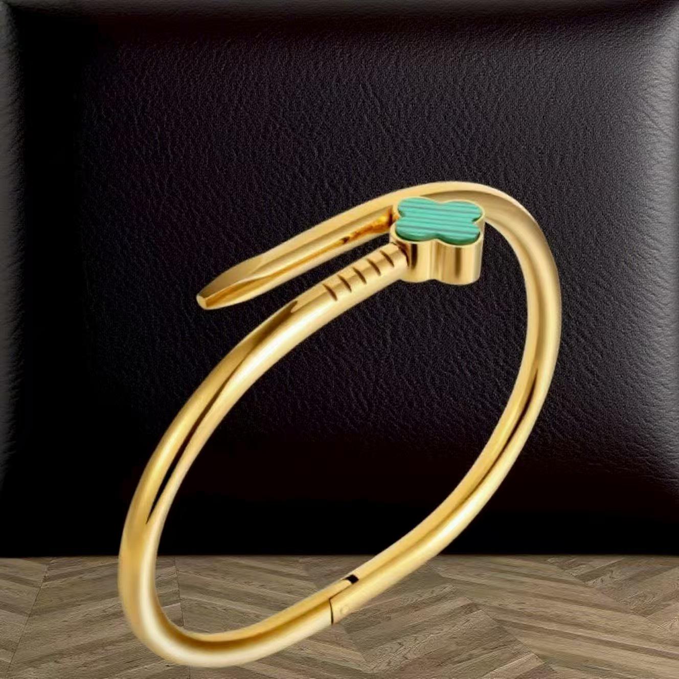 Four-Leaf Clover Titanium Steel Bracelet - Women s Luxurious Non-Fading Jewelry.