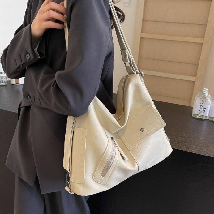 Womens Leather Shoulder Crossbody Bag Large Capacity Backpack Student School Bag