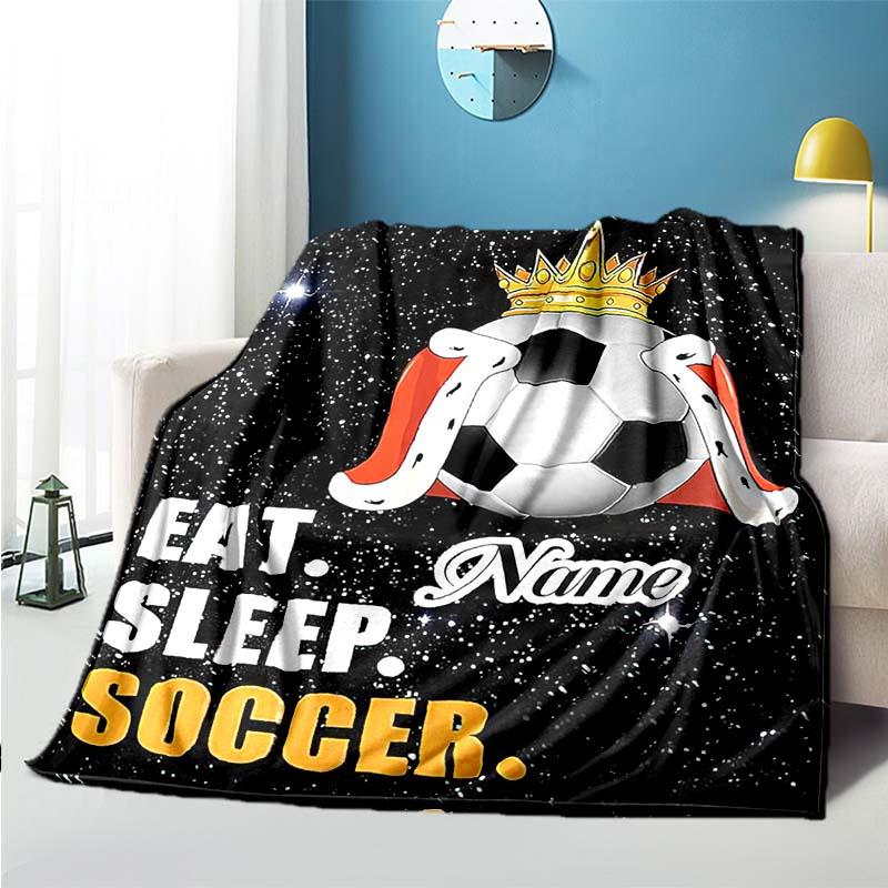 240Gm2 Football Style Customize Your Name Outdoor Blanket Suitable For All Seasons Comfortable And Warm Soft Blanket Suitable For Travel Gifts For