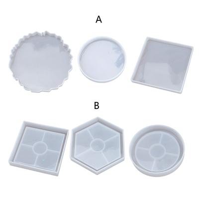3Shapes Handgemachte Runde Quadratische Untersetzer Harzform Teeuntersetzer Tablett Untersetzer Epoxidharz Silikon Gießformen Kunsthandwerk Werkzeug