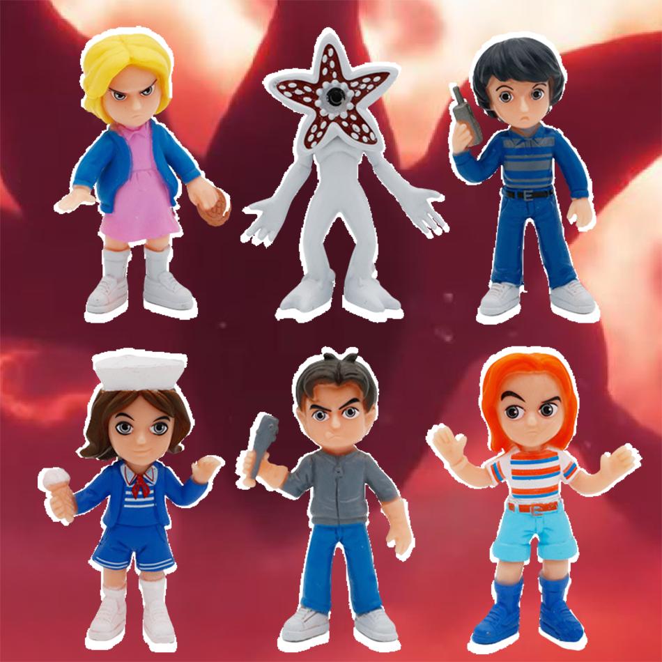 Newest Periphery Demogorgon Eleven Dustin Barb Steve Action Figure Model 6pcs/set Collection Toys for Children Gift