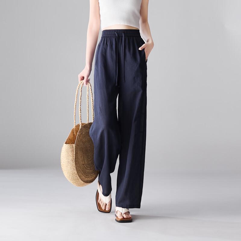 SOFSIL Women's Lyocell Blend Wide-Leg Drawstring Pants