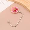 Elegant Gradient Rose Bag Purse Hook Portable Handbag Hanger Fashion Foldable Table Hook Organizer Desk Side Hooks