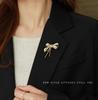 Rhinestone Bowknot Brooch Pins for Women Metal Alloy Elegant Bow Tie Suit Clothing Coat Jewelry Party Accessories Gifts