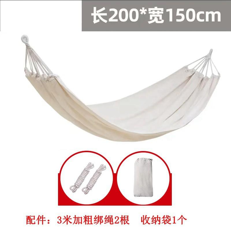 Heavy Duty Canvas Hammock With Curved Rod Outdoor Camping Garden Relaxation Single Double Person