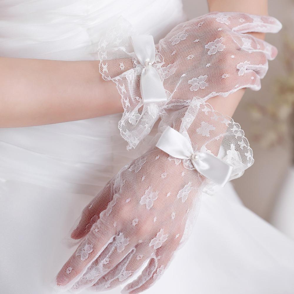 Short Party Gloves Lace Short Gloves New Mesh Gloves  Birthday