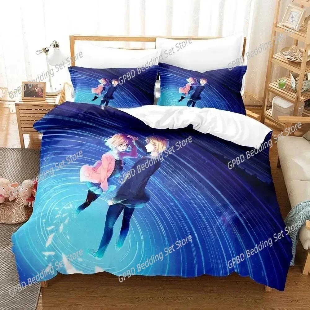 Fashion 3D Print Kawai Girl Beyond the Boundary Beding Set Bedrom Soft Modern Bedspreads Comefortable Soft with Soft Fabric Duvet Cover Pilowcase
