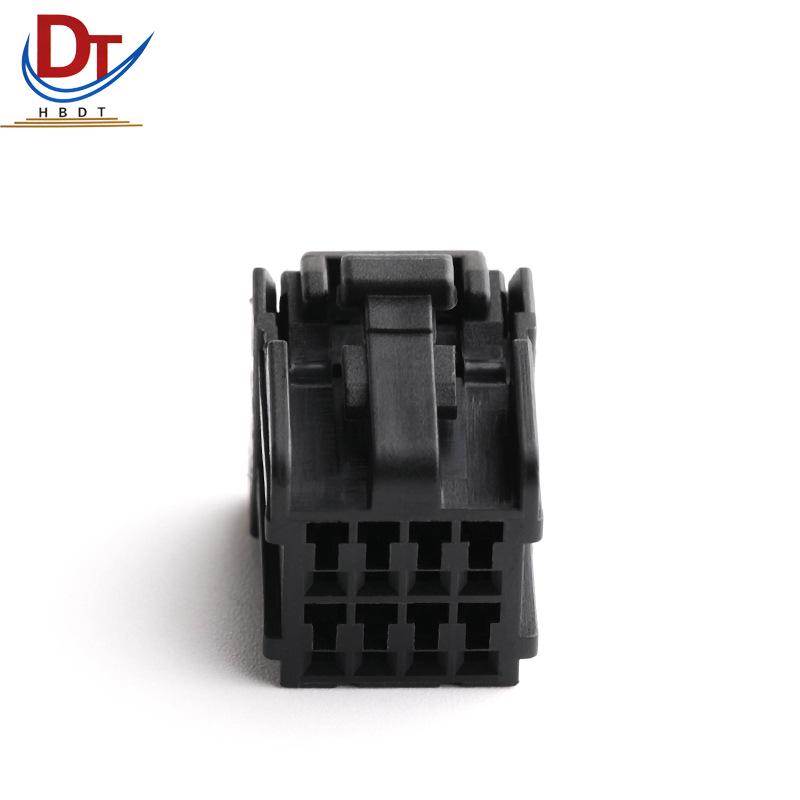 Automotive 174044-2 Connector: 8-Pin Wiring Harness with Protective Sleeve, Black Plastic Housing