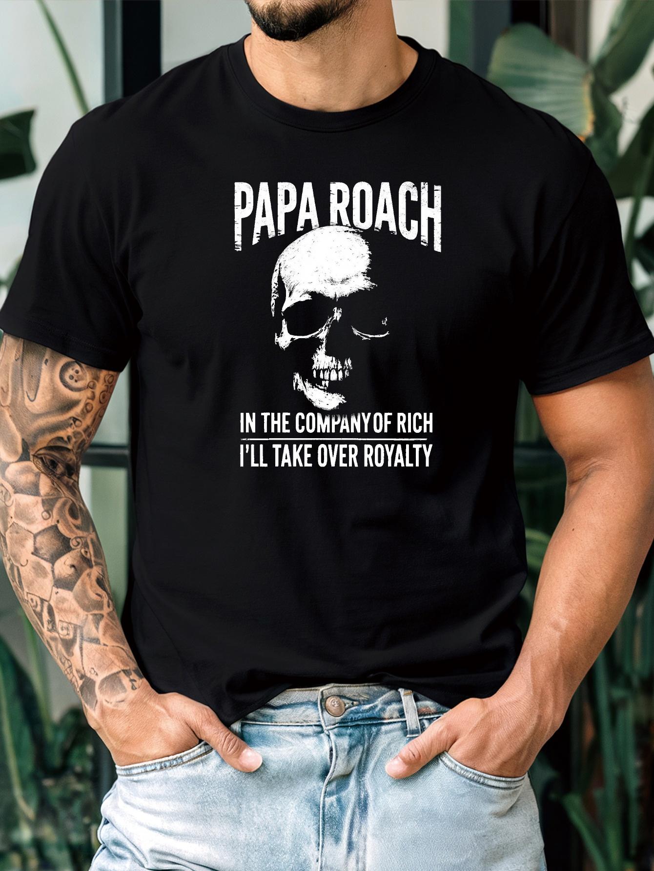 Papa Roach Graphic T-shirt - Casual Summer Tee with Skull Design XL