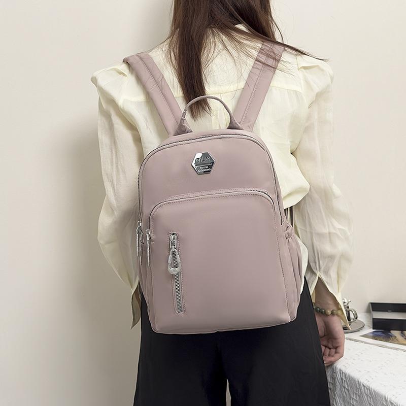 Double Shoulder Schoolbag, Large Capacity, Lightweight and Simple Student Attendance Travel Backpack, Solid Color Simple Trend Women's Bag