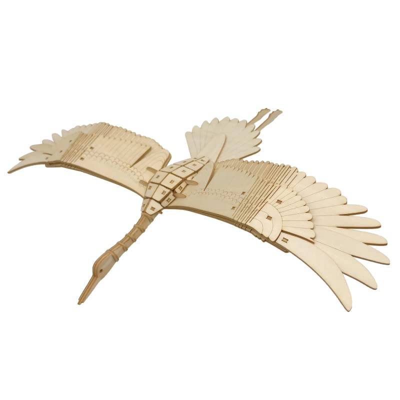 Tsukurun 3D Wood Puzzle with Japanese Instructions Species Desu® (Endangered Series Red-crowned Crane)