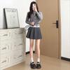 Black floral skirt women's summer new high waist thin small a word short skirt fluffy cake skirt
