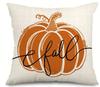 1pc/4pcs Vintage Fall Pillow Covers 18x18 Inch - Autumn Orange White Pumpkin Design for Christmas Thanksgiving