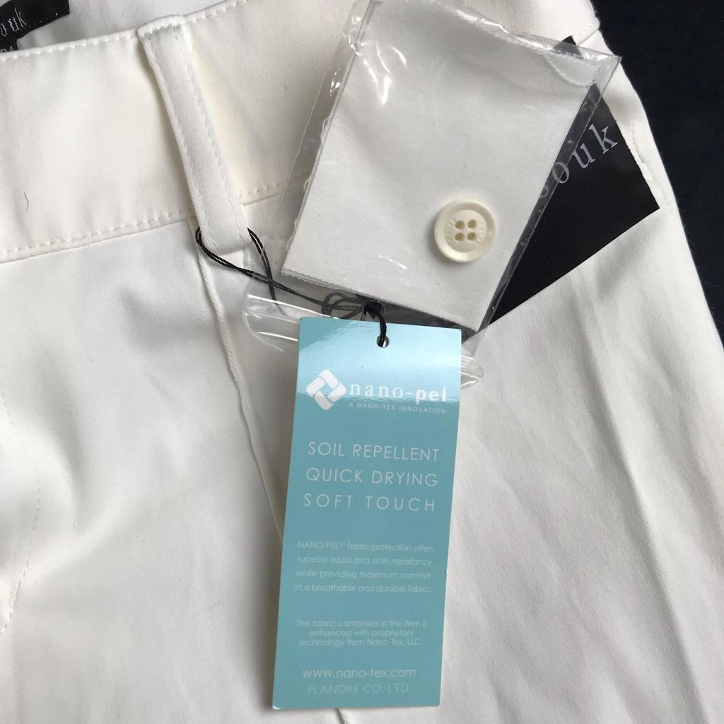 NEW Tag Unused Japan Le Souk Flare Slacks Pants 34 Women S Inset 83cm White Bottoms Trousers(USED)