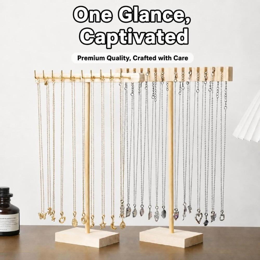 Wooden Wooden Necklace Stand Countertop Use Countertop Necklace Organizer Home Decoration