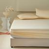 A-Class Sateen Cotton Fitted Sheet Set - Stylish Solid Color, Non-Slip Mattress Protector Cover (3 Pieces)