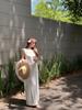 Gentle Wind White Suspender Halter Dress Children's Summer New Seaside Fairy Beautiful Long Dress