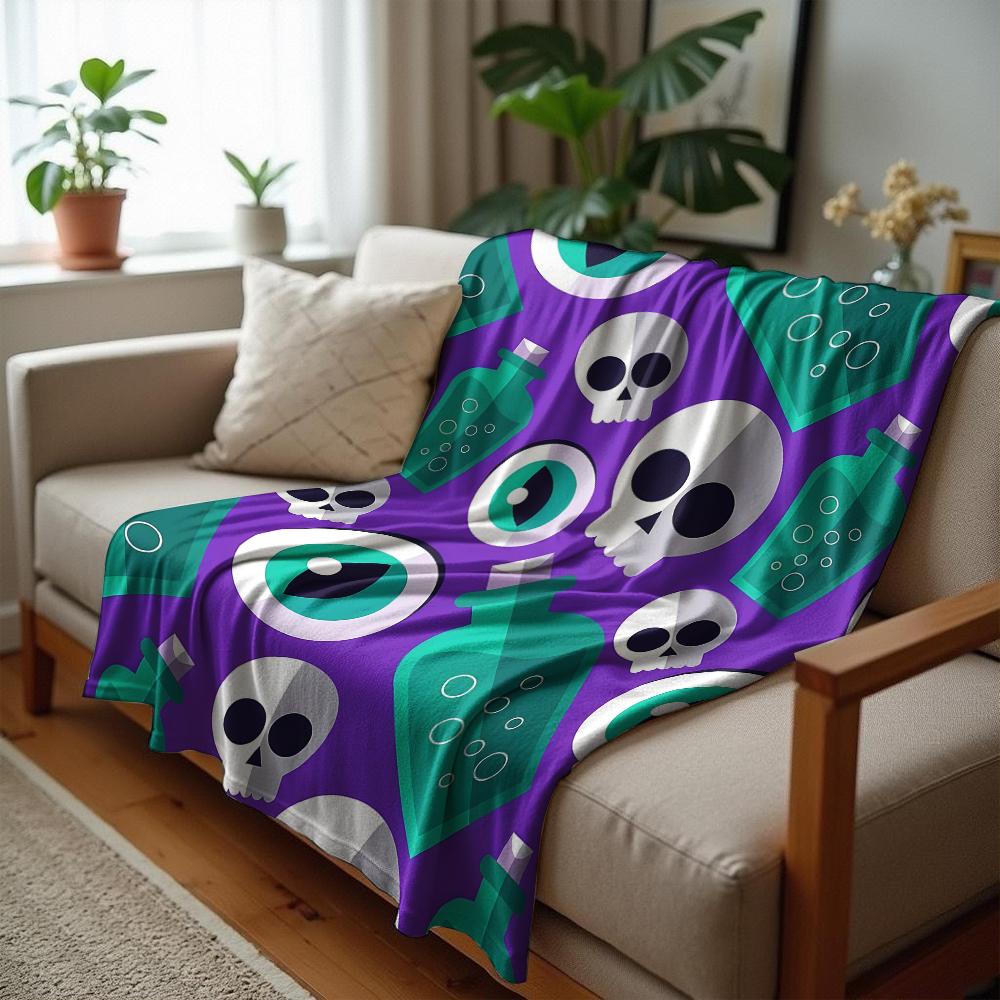 Retro Pink Shell Anime Cartoon Flannel Blanket Soft Warm Throw for Bedroom Sofa Car Kids Holiday Gift
