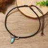 Unique Turquoise Bull Head Pendant Necklace Soft Leather Ethnic Jewelry For Festival Outfits