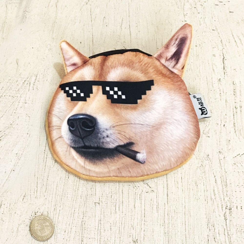 

Сибирский хаски Сумка для хранения смены Визитница с выражением собаки Креативный кошелек для монет с рисунком собаки Женский style 7