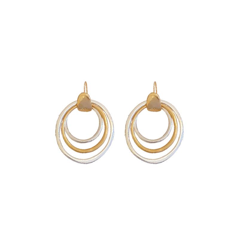 Hot Selling Cool Style Geometric Earrings for Women, European and American, Light Luxury, High-end, Exaggerated Earrings, Retro Design Earrings