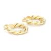 1 Pair C Shape Earrings Twisted European Style 25mm 14K Golden Trendy Ear Rings Minimalist Fashion Elegant Jewelry for Party