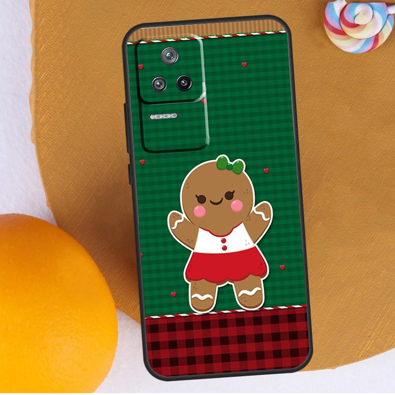 Cute Gingerbread Man Christmas Case For POCO F5 X3 X5 Pro M4 F3 F4 X4 GT M5s Cover For Xiaomi 12T 11T Pro 12X 12 13 Lite