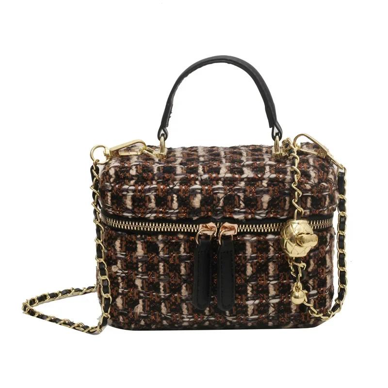 

Элегантная женская сумка с двойной молнией, роскошная коробка, изысканная цепочка, модная уличная одежда, легкая женская сумка высокого качества