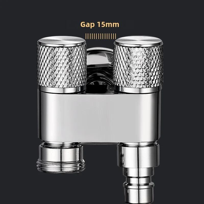 G1/2 1 In Two Out Double Control Washing Machine Faucet Toilet Triangle Valve Kitchen badSink Bathroom Basin Faucet Accessories