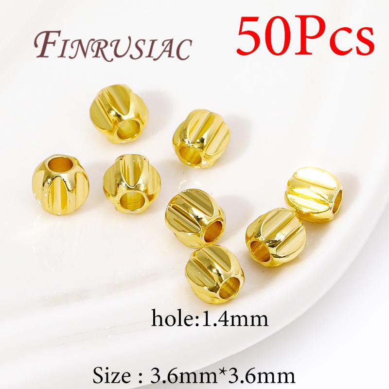 18K Real Gold Plated Large Hole Beads Spacer Beads Separators For Bead DIY Jewelry Making Supplies Bracelets Accessories