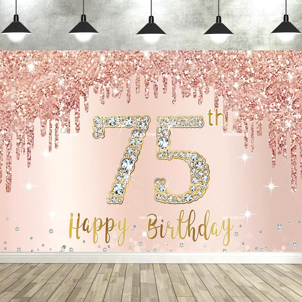 Rose Gold Glücklicher 18. Geburtstag Party Hintergrund Glitzer Diamant Geburtstag Hintergrund Mädchen Süß Geburtstagsparty Banner Fotografie