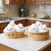 Cartoon Xiaolongbao Schlüsselanhänger; Weiche Plüsch-Brötchen-Simulation; Kawaii Essen Anhänger; Ideales Geburtstagsgeschenk