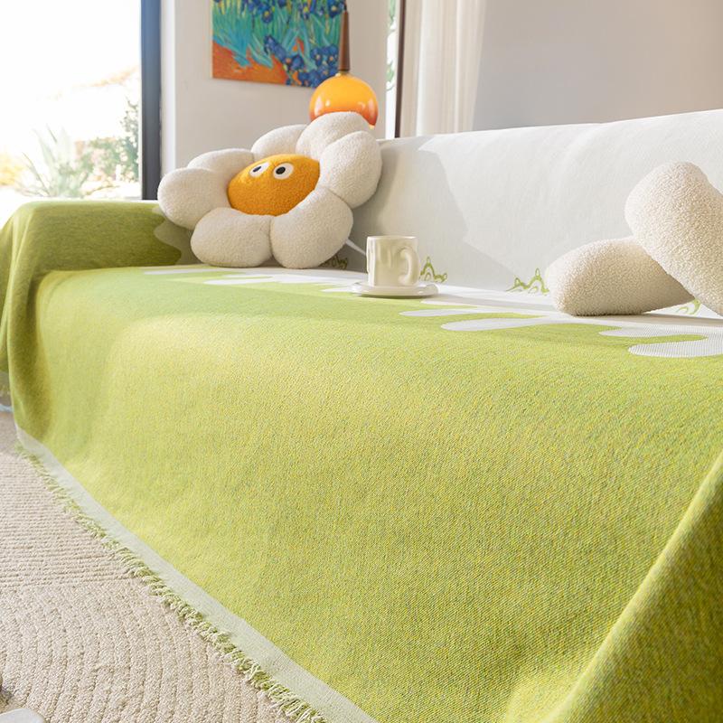 Super Soft Living Room Chenille Sofa Towel Full Cover Anti Slip Dust Cover For All Seasons Pet Friendly Furniture Slipcover