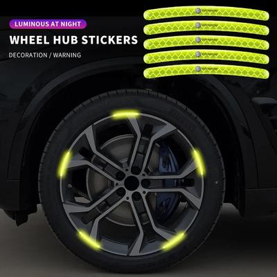 Car Wheel Hub Reflective Stripes Door Safety Opening Warning Sticker Tape For Volkswagen Sagitar GTI Polo Passat R-Line Jetta R