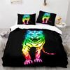 Lion Tiger And Leopard Animals Duvet Cover For Children Teen Wild Animals Theme With Pillowcases For Bedroom Decorations Queen