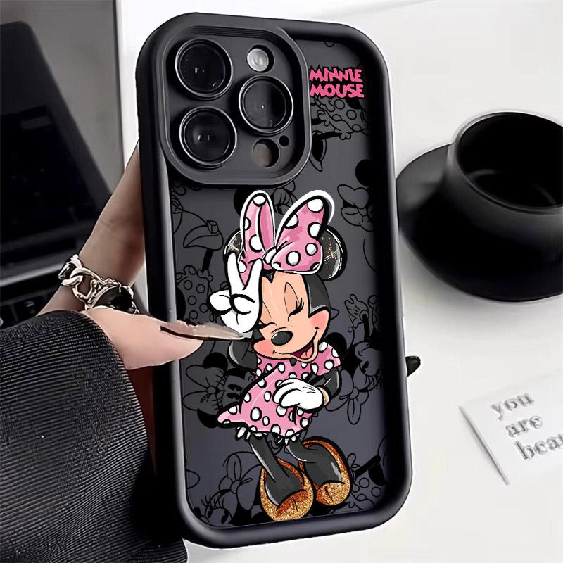 Pink Minnie Mouse Phone Case For iPhone 17E 11 12 13 14 15 16 17 Pro Max Fundas 17 Air Plus 16e Mini Silicone Back Cover