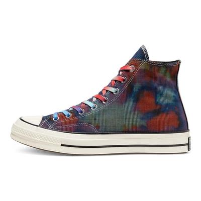 Années 1970 Chuck Taylor All Star Cravate Carreaux Tendance Polyvalent Hautes Baskets Toile Unisexe Noir