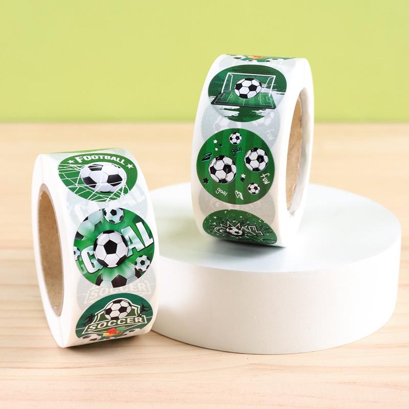 500pcs Green Soccer Stickers Football Themed Paper Sticker for Boys Birthday Baby Shower Party Decor Supplies Sports Decor