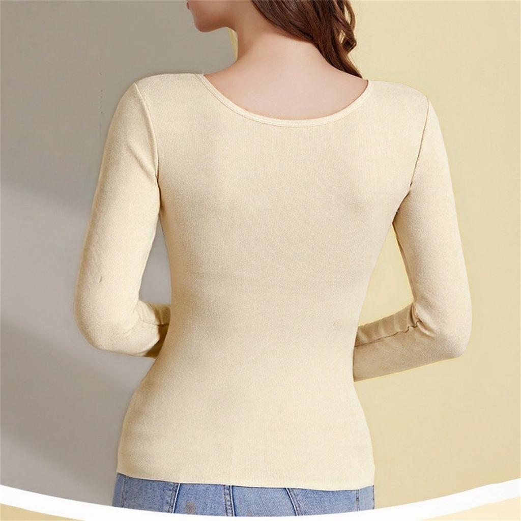 Women's Casual Tops Winter Close-fitting Warm Long-sleeved Tops Knitted Sweater Long-sleeved Tops