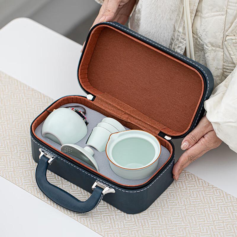 Ru Kiln Ceramic Portable Travel Tea Set