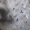 New Craft Ferrite Hot Stamping Flower Nail Stickers with Crushed Glass Backing, Series M-672